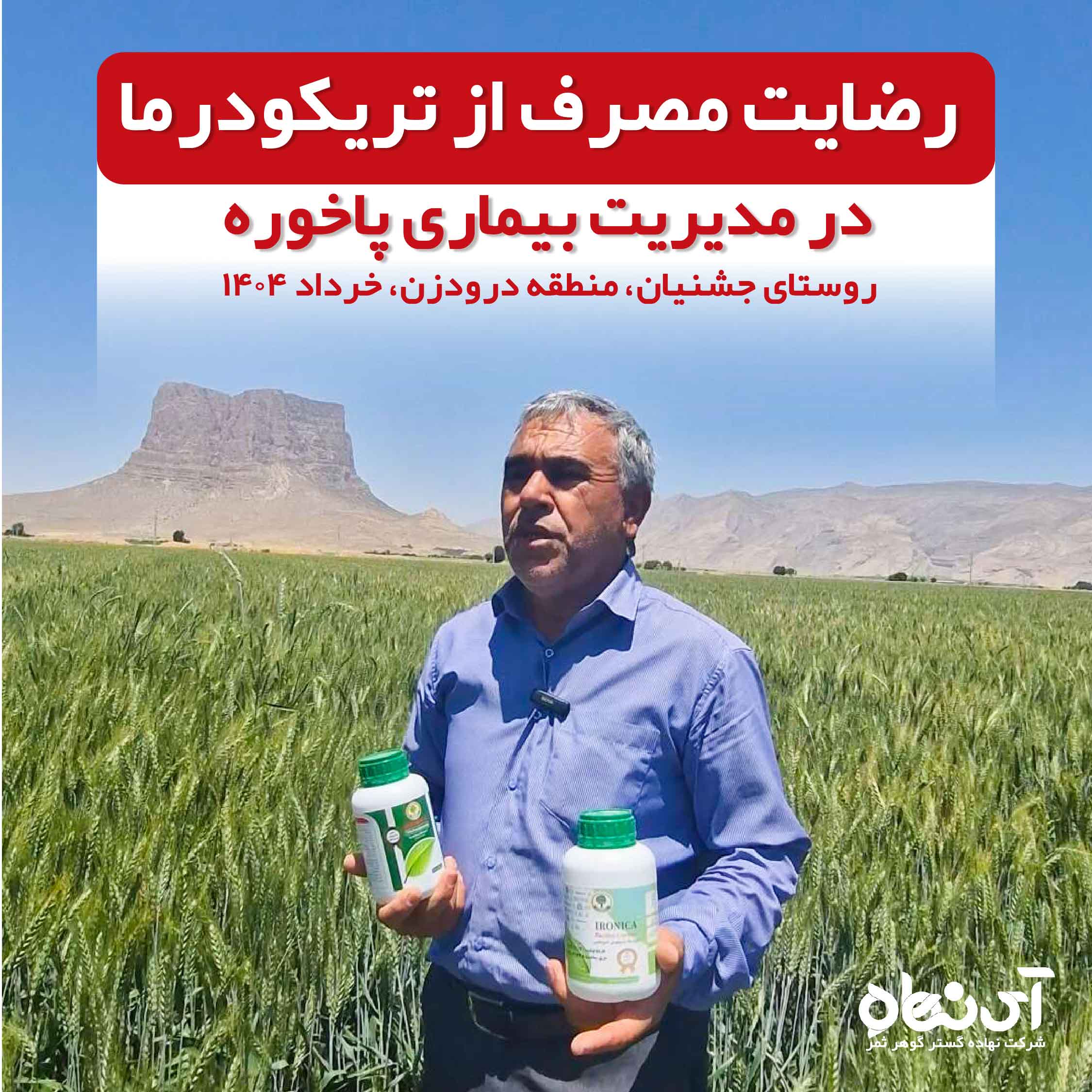 رضایت از تریکودرما پاخوره گندم روستای جشنیان، درودزن خرداد 1404